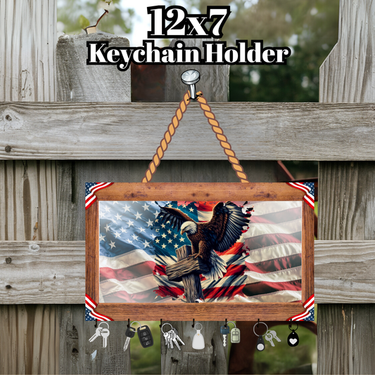 Patriotic Eagle 12x7 Wall Keychain Holder
