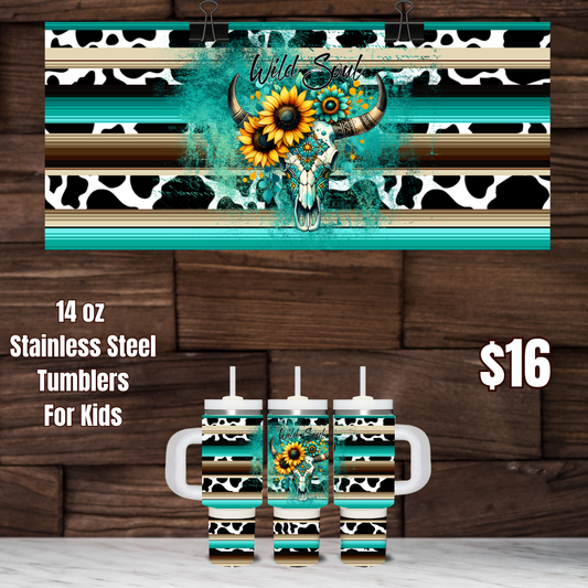 Little Explorer Sunflower Skull Tumbler