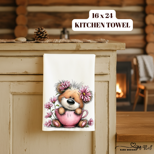Adorable Teddy Bear Valentine Kitchen Towel Collection – 16x24 Cute Love Bear Decorative Towels