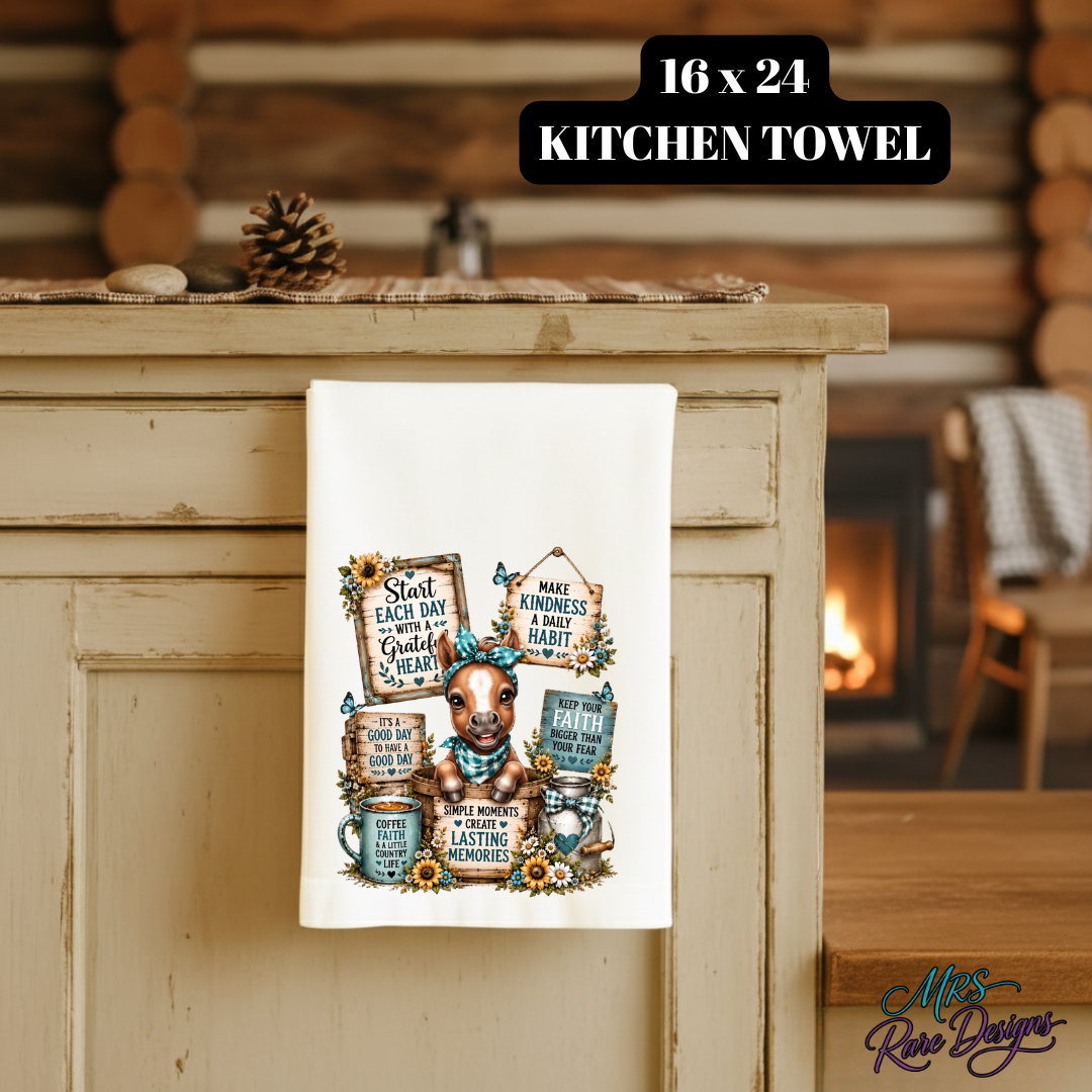 Country Blessings Foal Sublimated Kitchen Towel