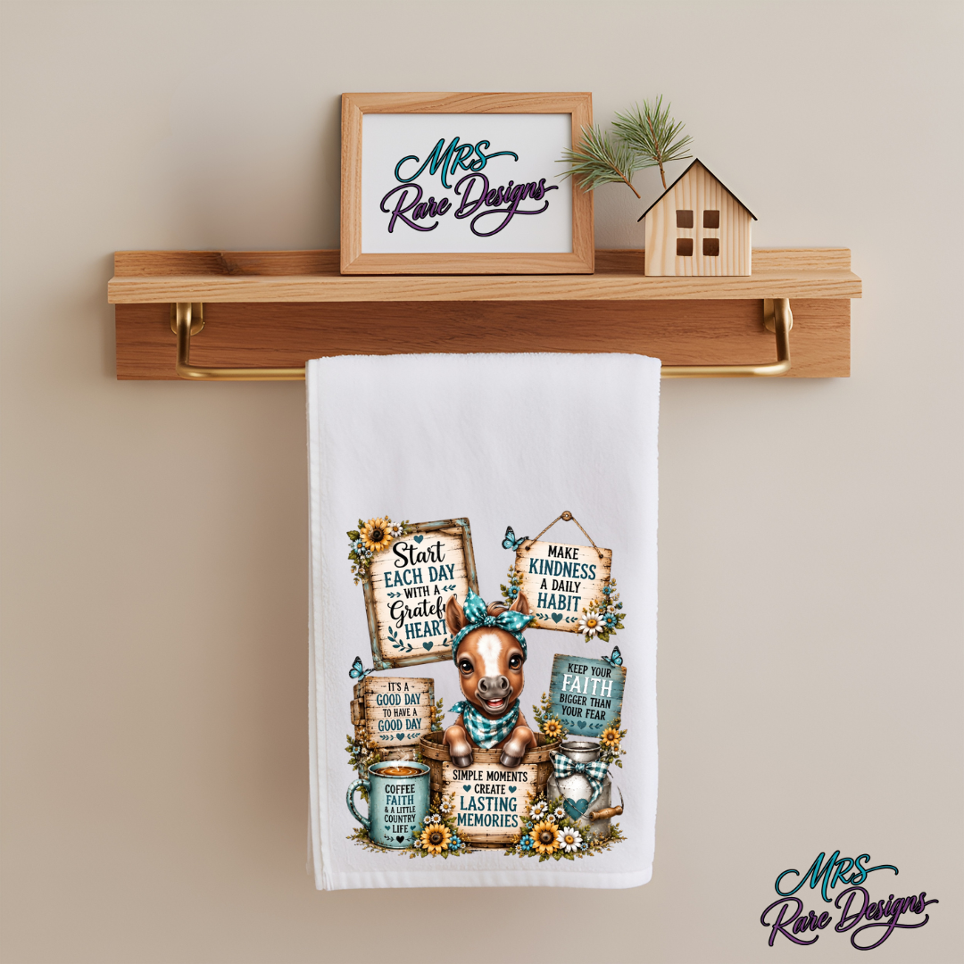 Country Blessings Foal Sublimated Kitchen Towel
