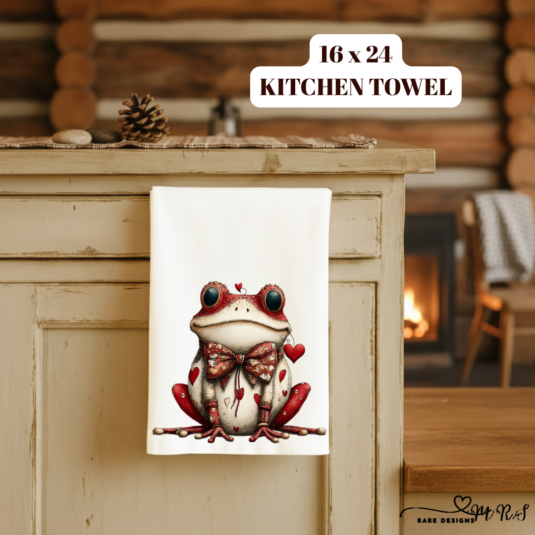 Whimsical Love Frogs – 16x24 Kitchen Towel Collection | Cute Valentine’s Day Frog Decor
