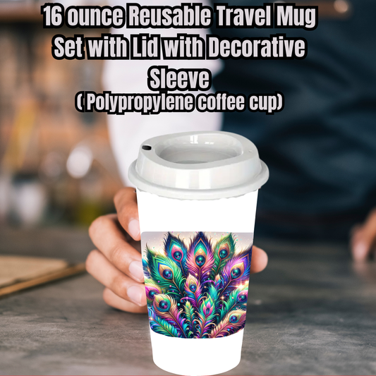 Radiant Plumage 16oz Reusable Travel Mug