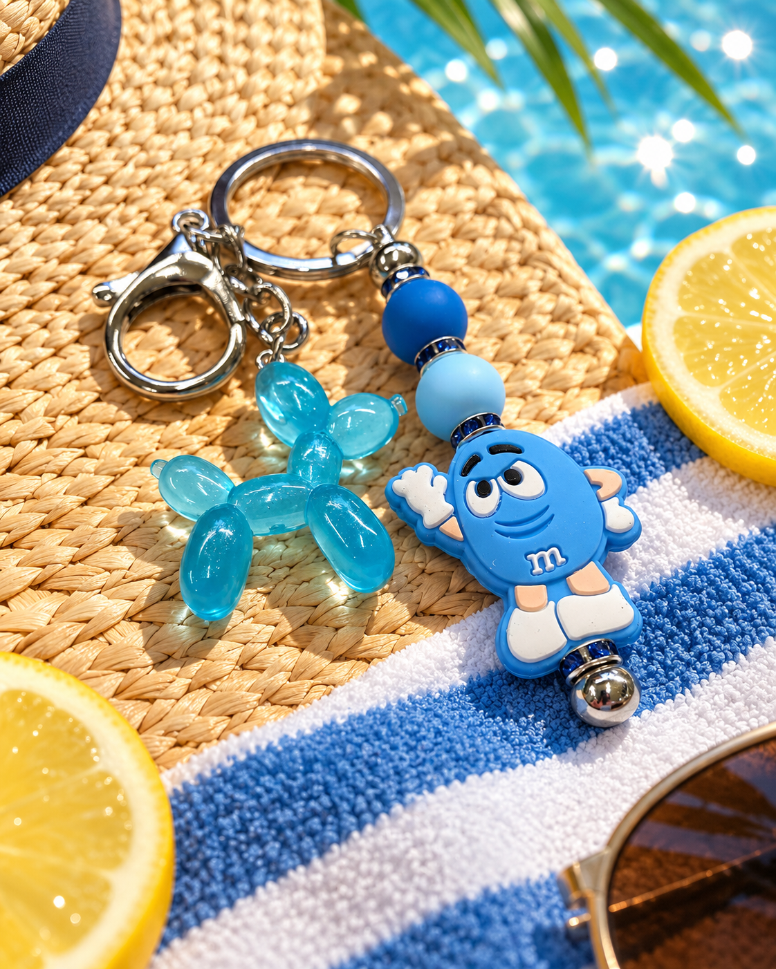 Blue Bliss Candy Cutie Keychain with Balloon Dog Charm