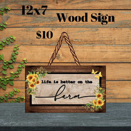 Farm Life Blooms Wood Sign Collection