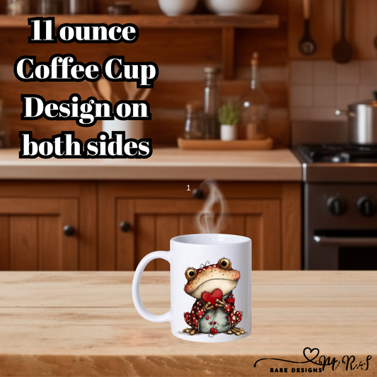 Whimsical Love Frogs – 11 oz Coffee Cup Collection | Cute Valentine’s Day Frog Mugs