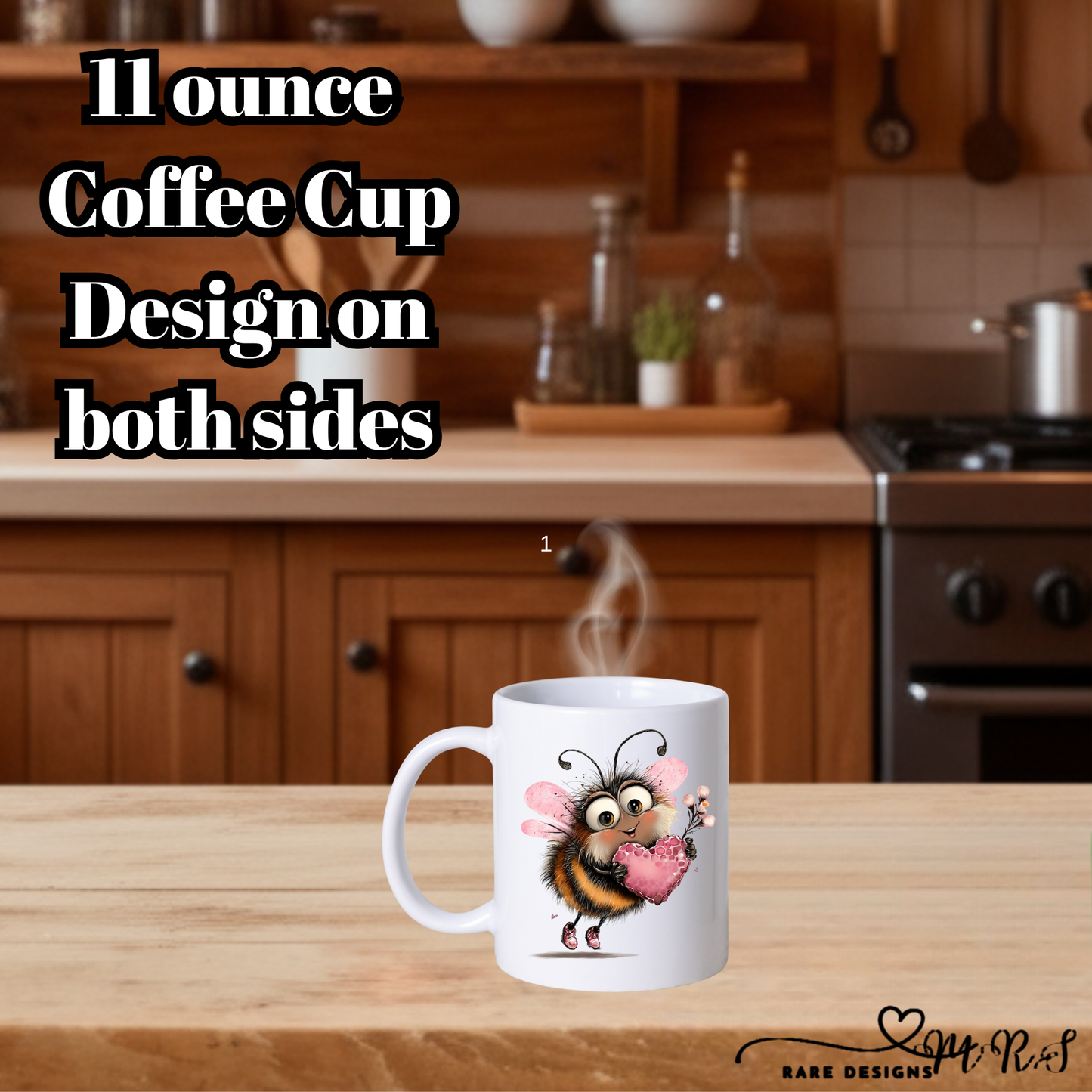 Bee Mine Collection – 11oz Coffee Cup by Rare Designs (Double-Sided Print)