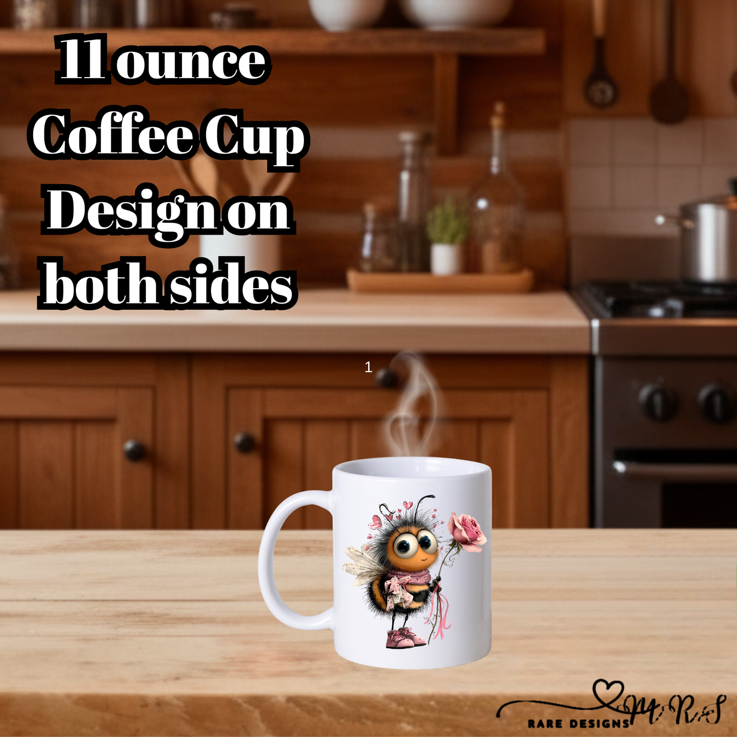 Bee Mine Collection – 11oz Coffee Cup by Rare Designs (Double-Sided Print)