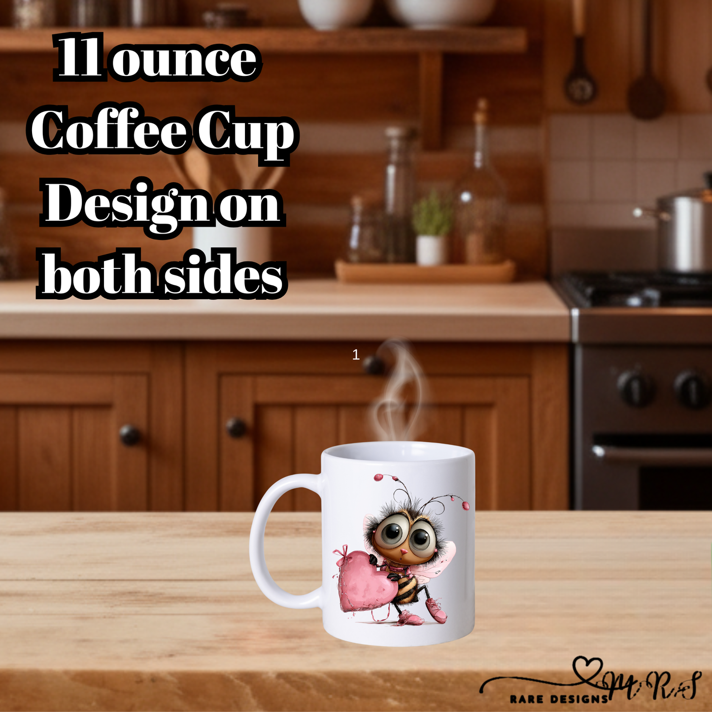 Bee Mine Collection – 11oz Coffee Cup by Rare Designs (Double-Sided Print)