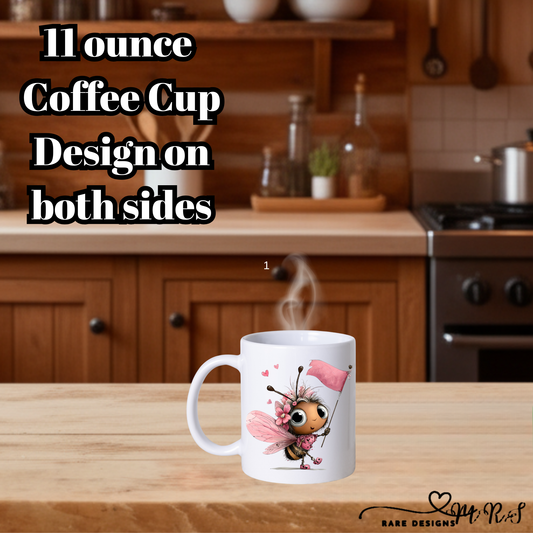 Bee Mine Collection – 11oz Coffee Cup by Rare Designs (Double-Sided Print)