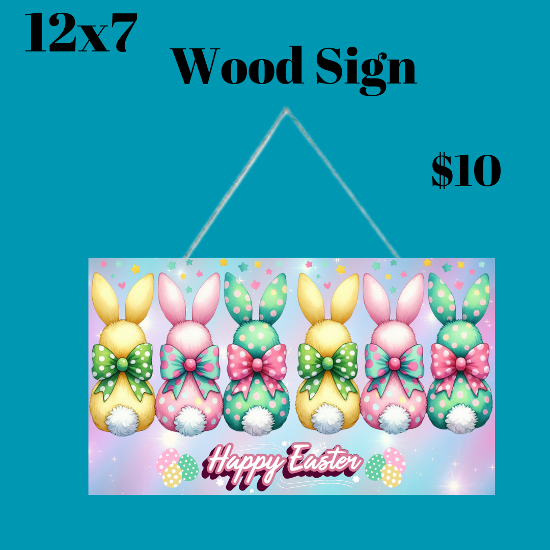 Bunny Blossoms Easter Wood Sign Collection