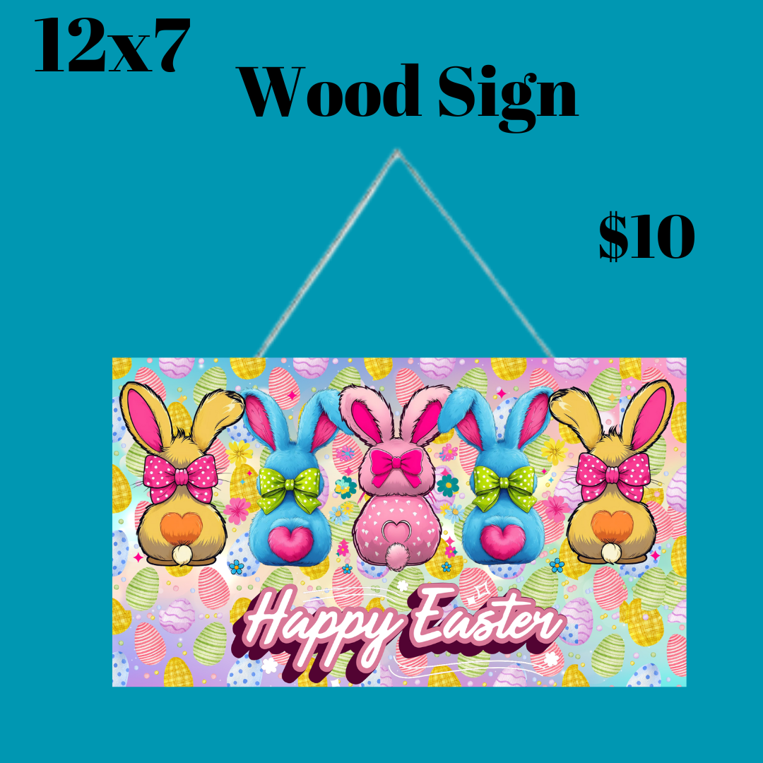 Bunny Blossoms Easter Wood Sign Collection