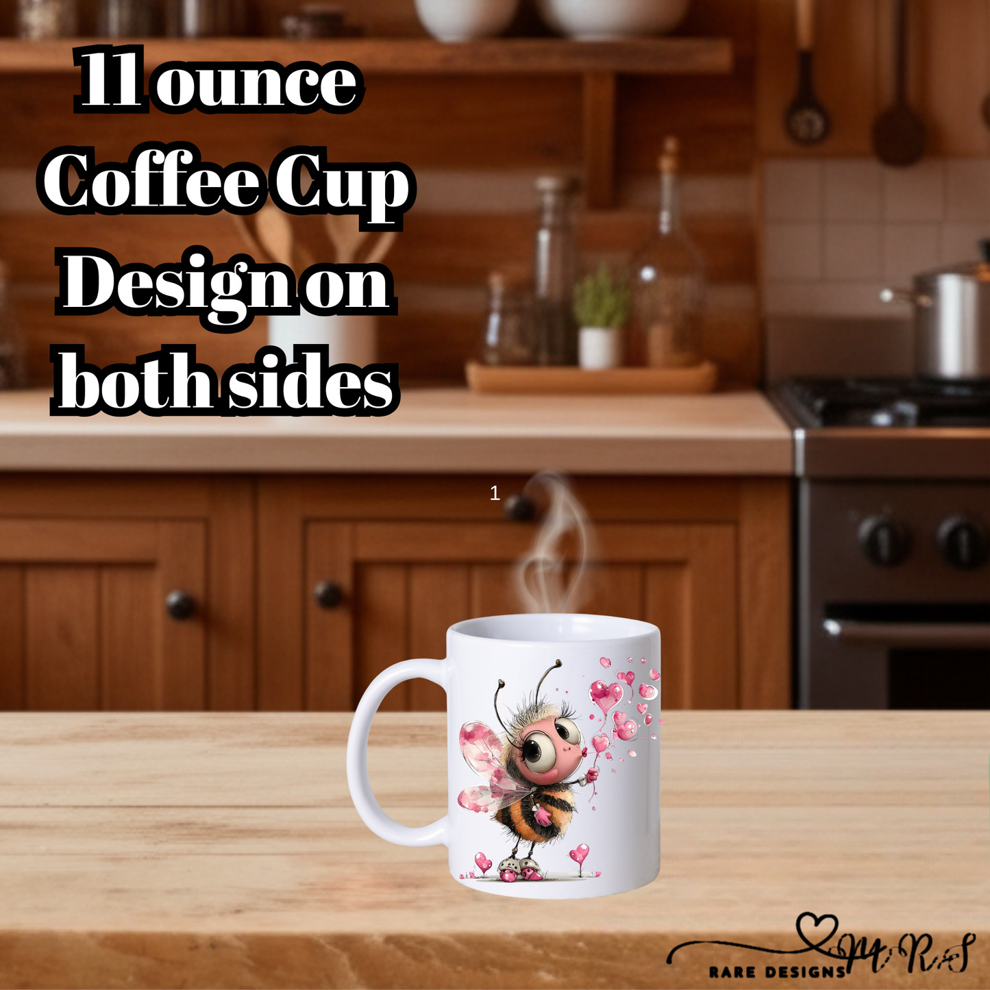 Bee Mine Collection – 11oz Coffee Cup by Rare Designs (Double-Sided Print)