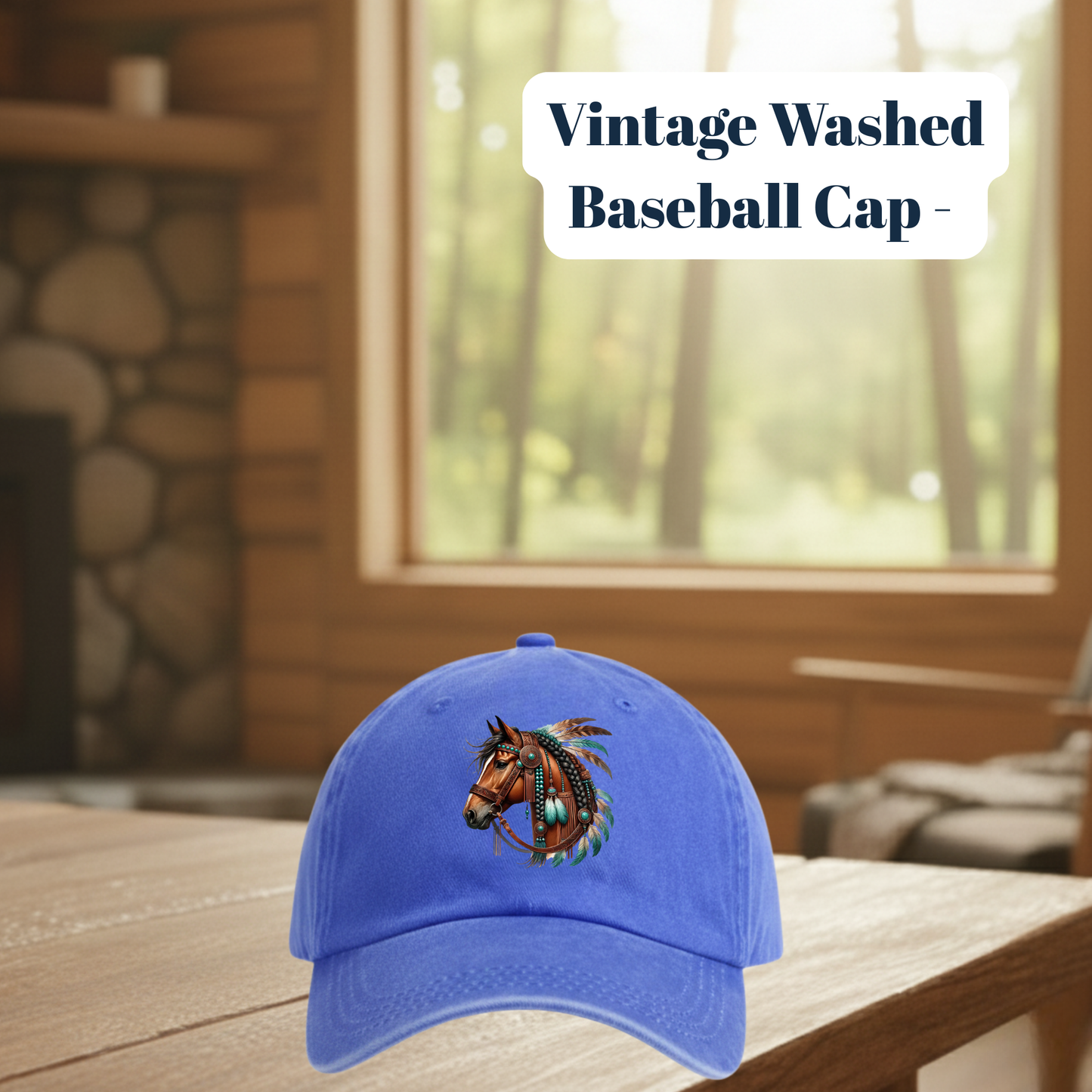 Performance Horse Print Polyester Baseball Cap