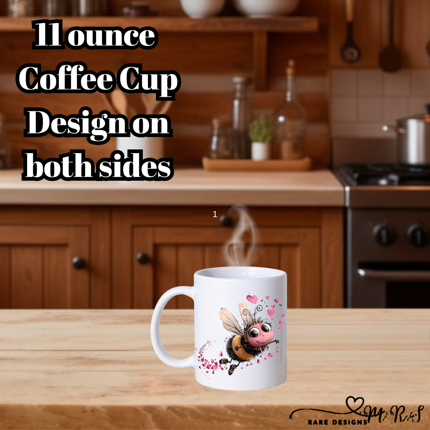 Bee Mine Collection – 11oz Coffee Cup by Rare Designs (Double-Sided Print)