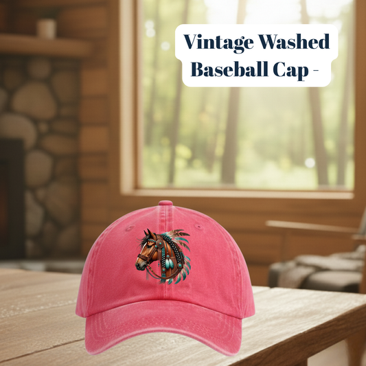 Performance Horse Print Polyester Baseball Cap