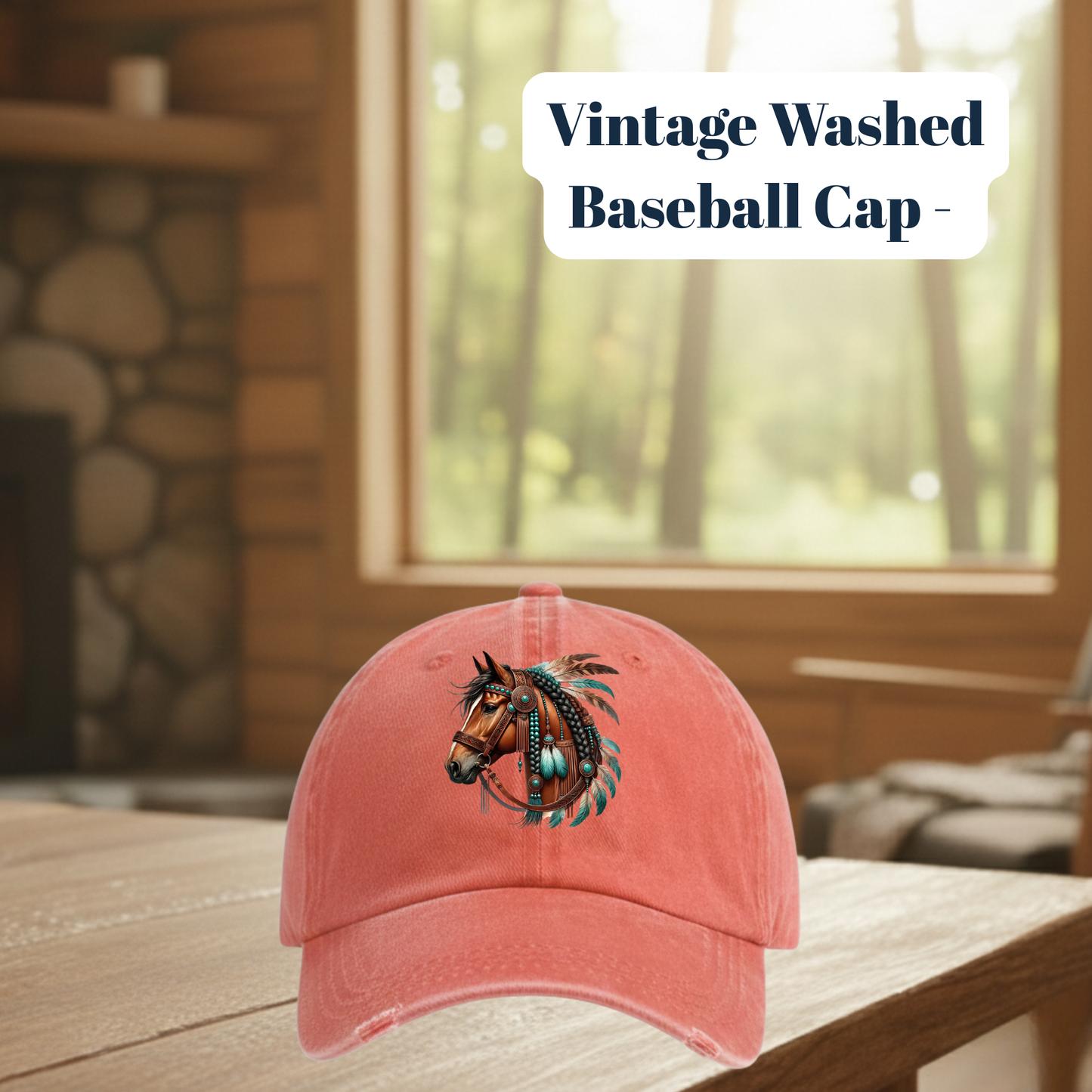 Performance Horse Print Polyester Baseball Cap