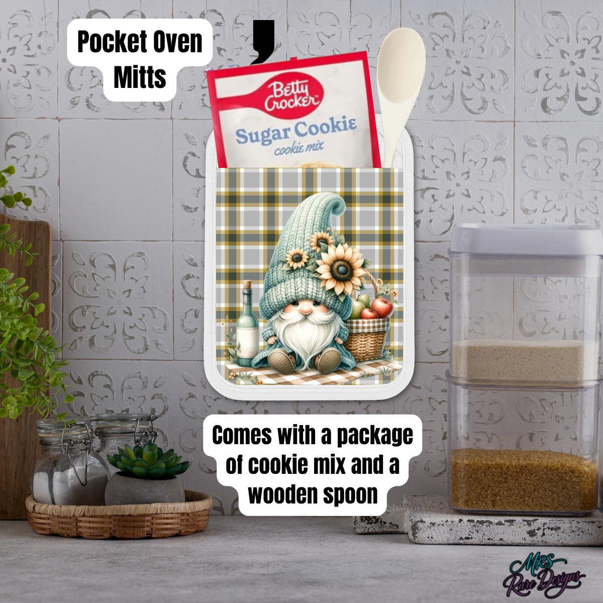 Sunflower Gnome Cottage Kitchen Baking & Candle Gift Set (Individual or Full Bundle)