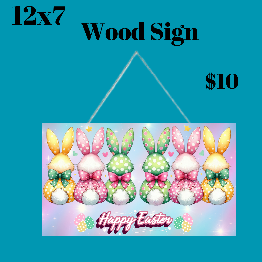 Bunny Blossoms Easter Wood Sign Collection