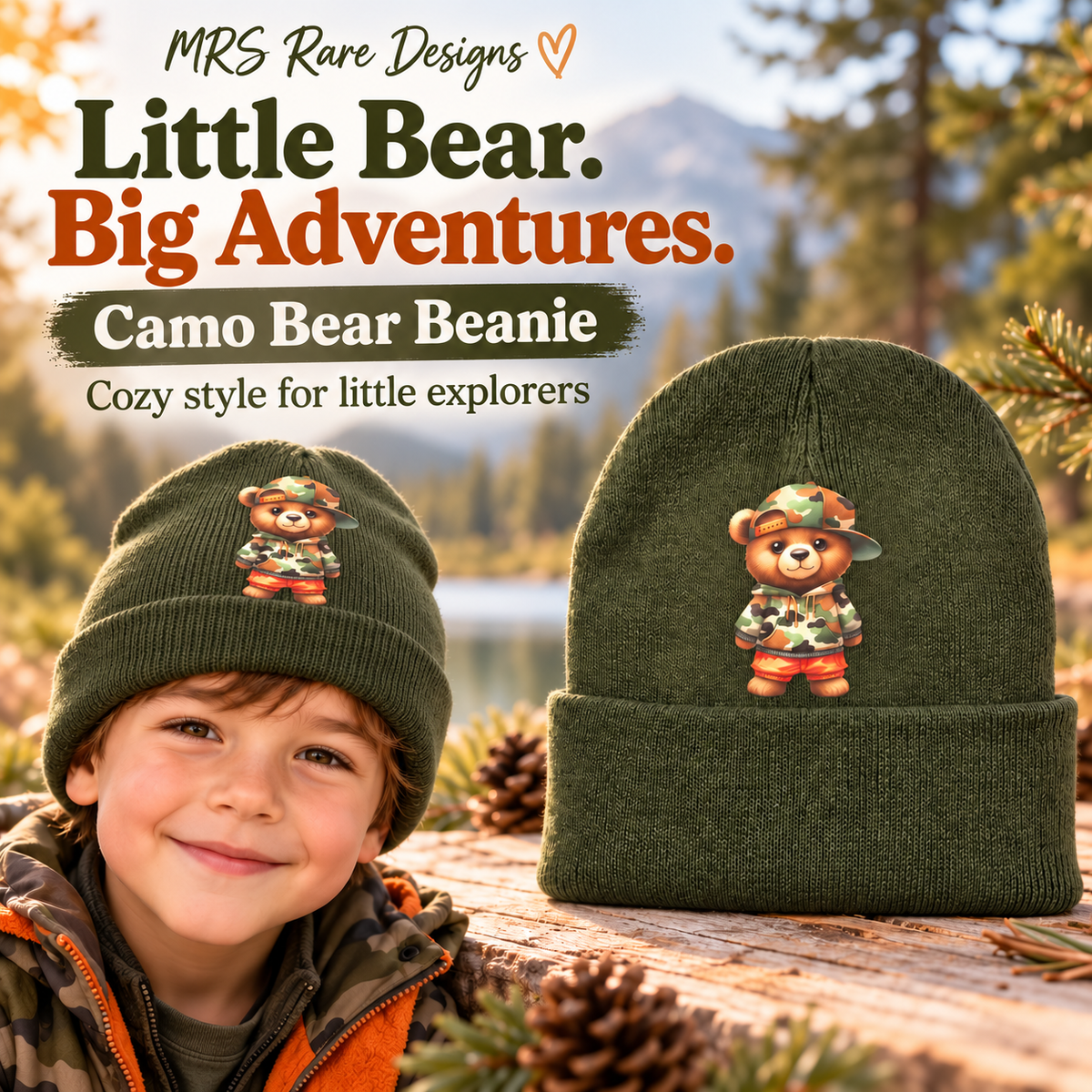 Little Bear, Big Adventures — Camo Bear Beanie