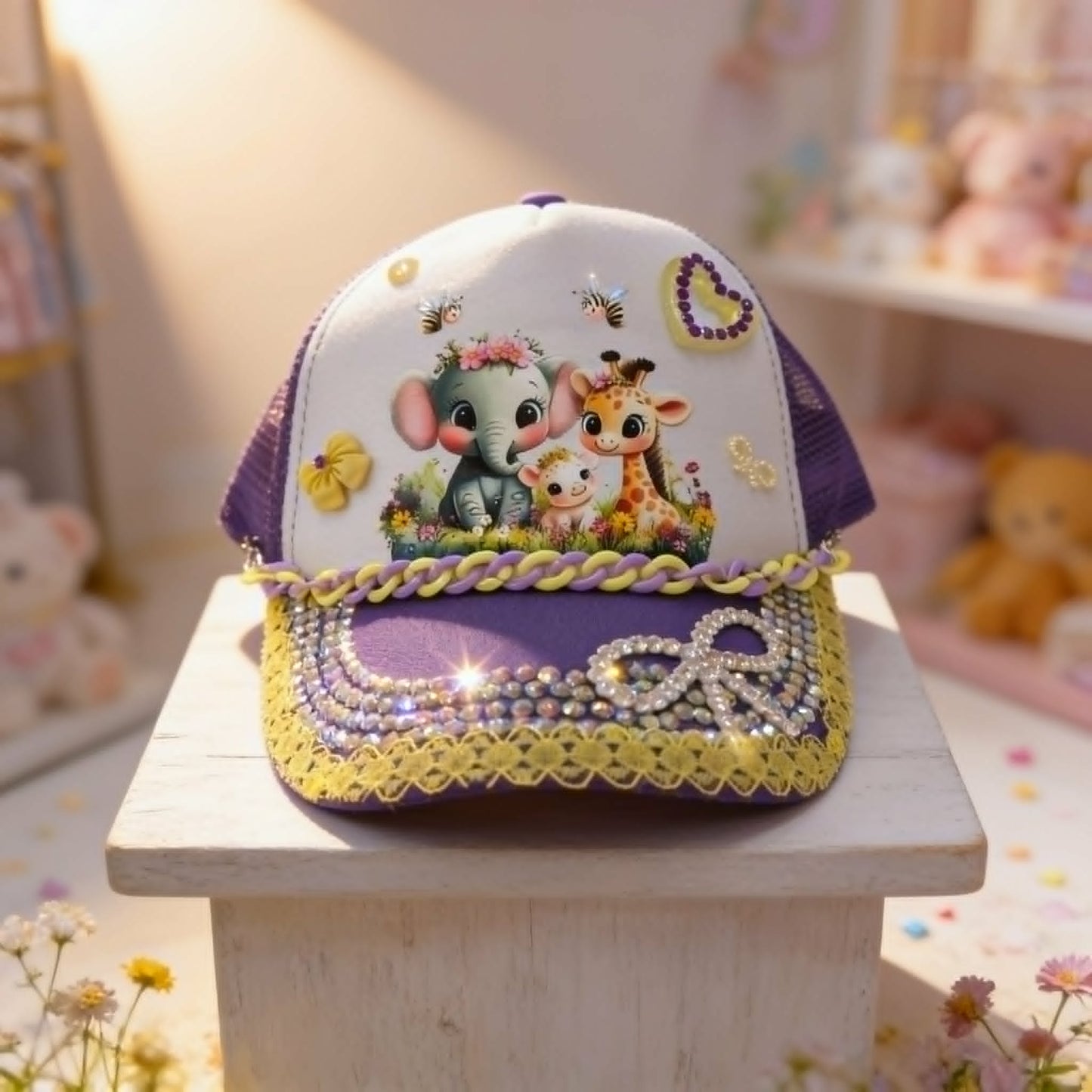 The Purple Meadow Safari Kids Hat — "Fancy Little Wild One" Collection