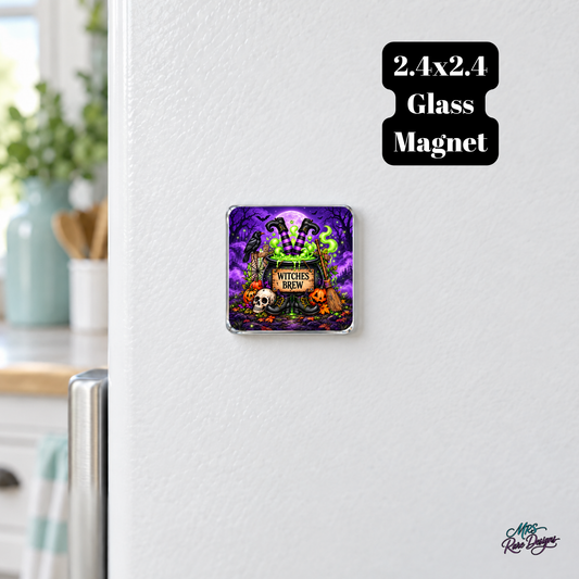 Midnight Mischief Witches Brew Glass Magnet