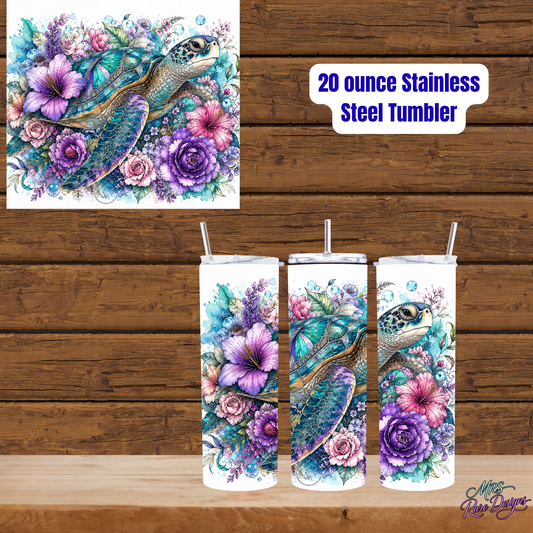 "Sea Turtle Skinny" 20oz Tumbler