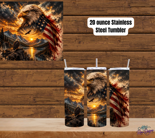 Golden Freedom Eagle 20-Ounce Stainless Steel Tumbler