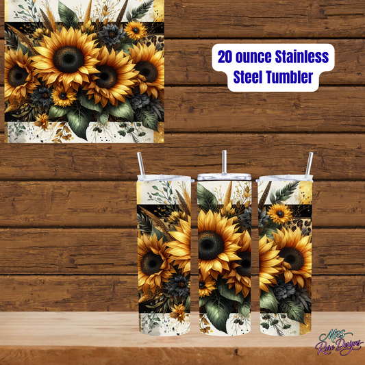 Sunflower Skinny Skies Tumbler — 20 OZ