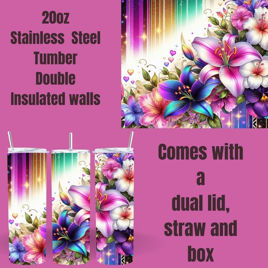 Bloom Burst 20oz Stainless Steel Tumbler