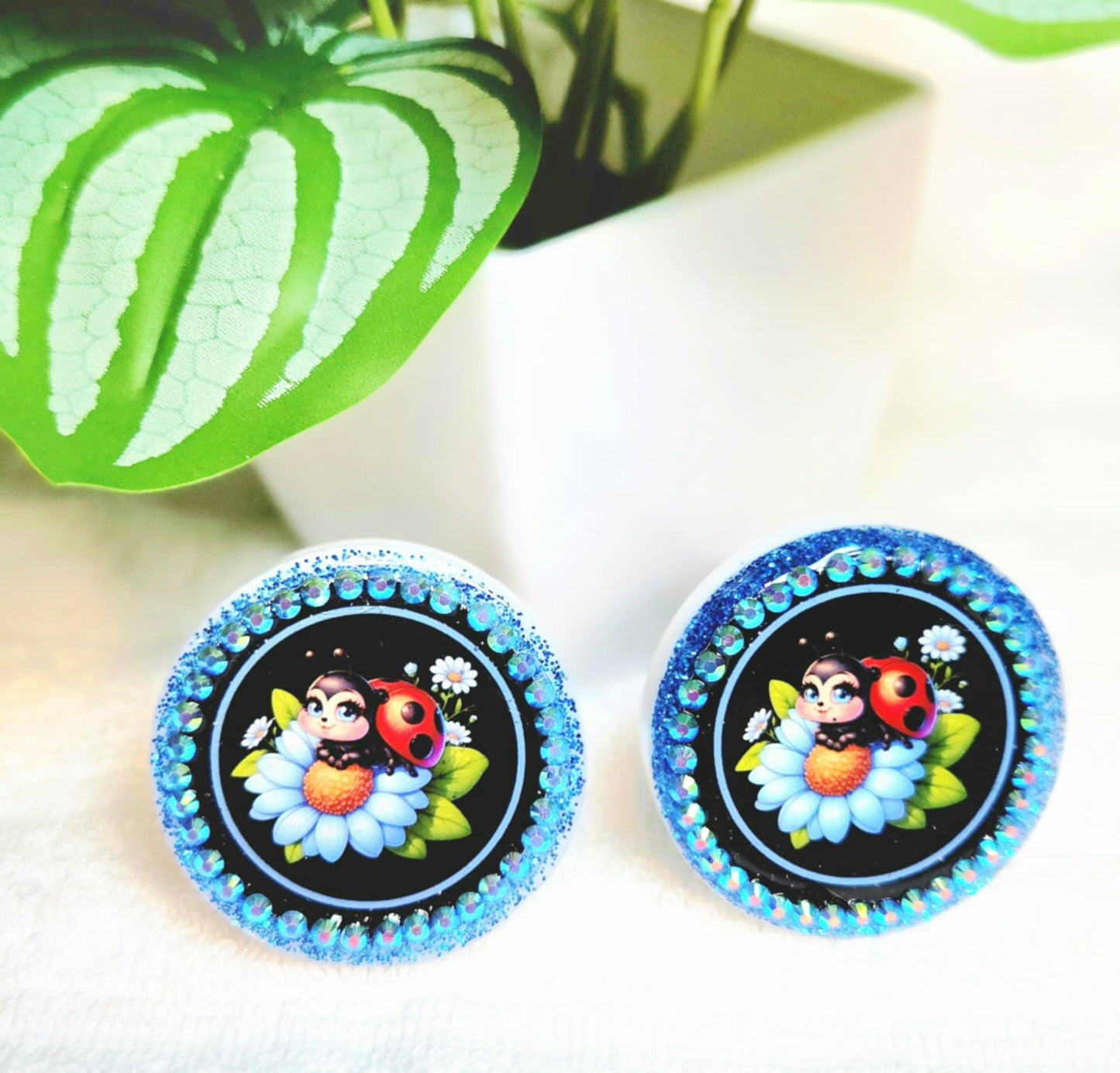 Ladybug Blossoms Car Charm & Clip Set