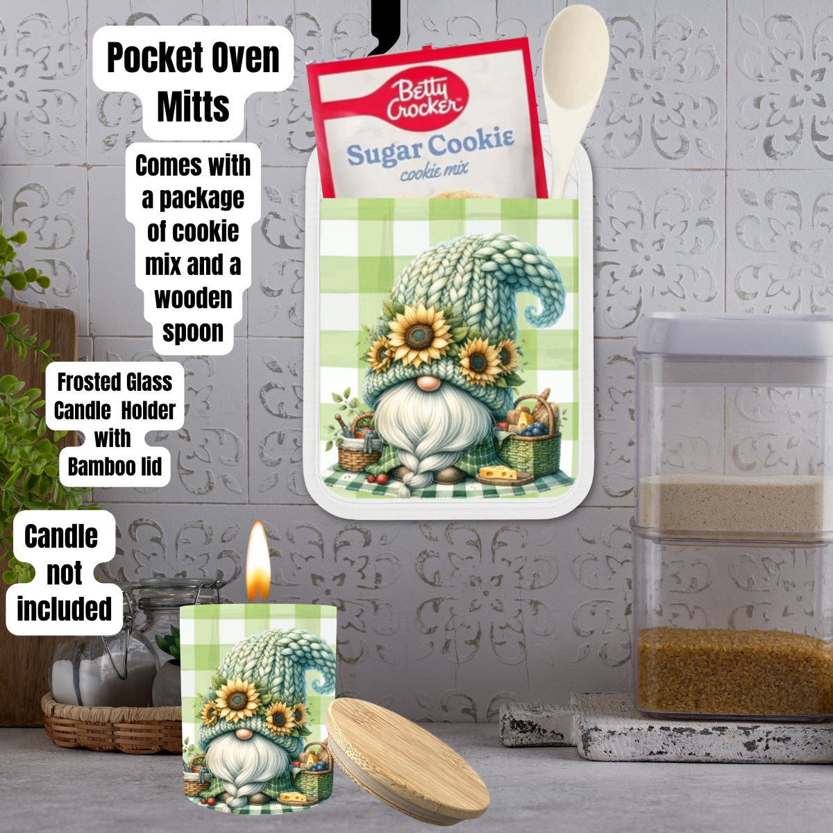 Spring Meadow Gnome Kitchen Gift Set (Individual or Full Bundle)