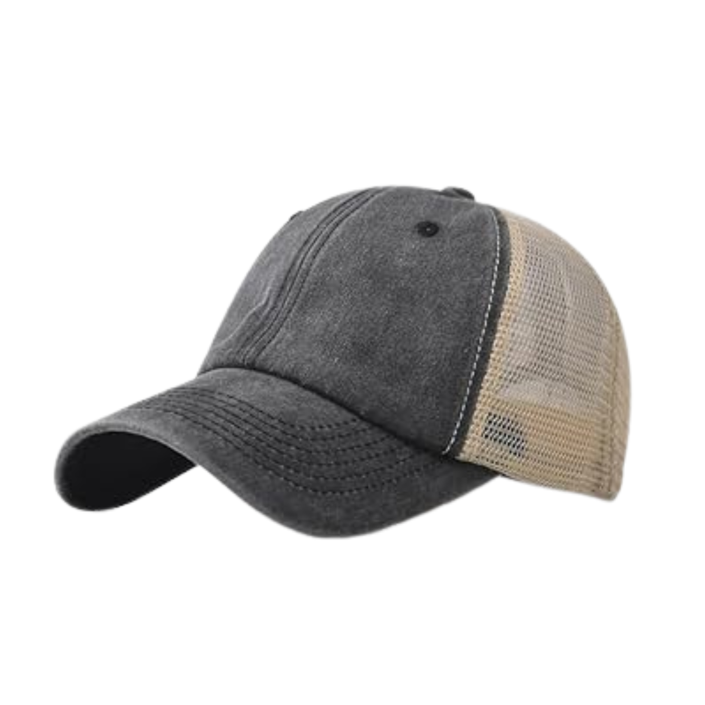 Vintage Dragonfly DTF Washed Trucker Hat – Distressed Mesh Back Baseball Cap for Men & Women (80% Polyester / 20% Cotton)