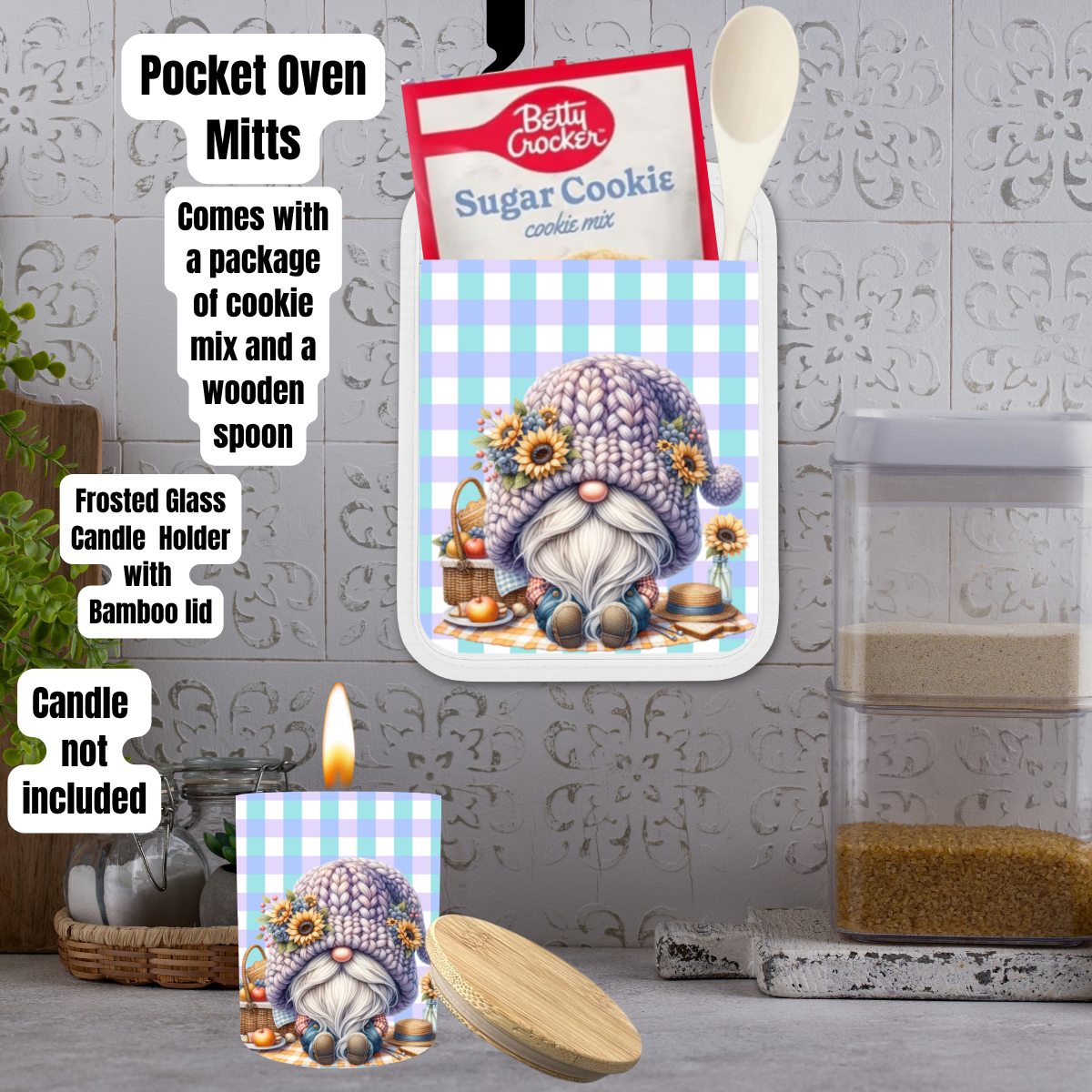 Spring Meadow Gnome Kitchen Gift Set (Individual or Full Bundle)