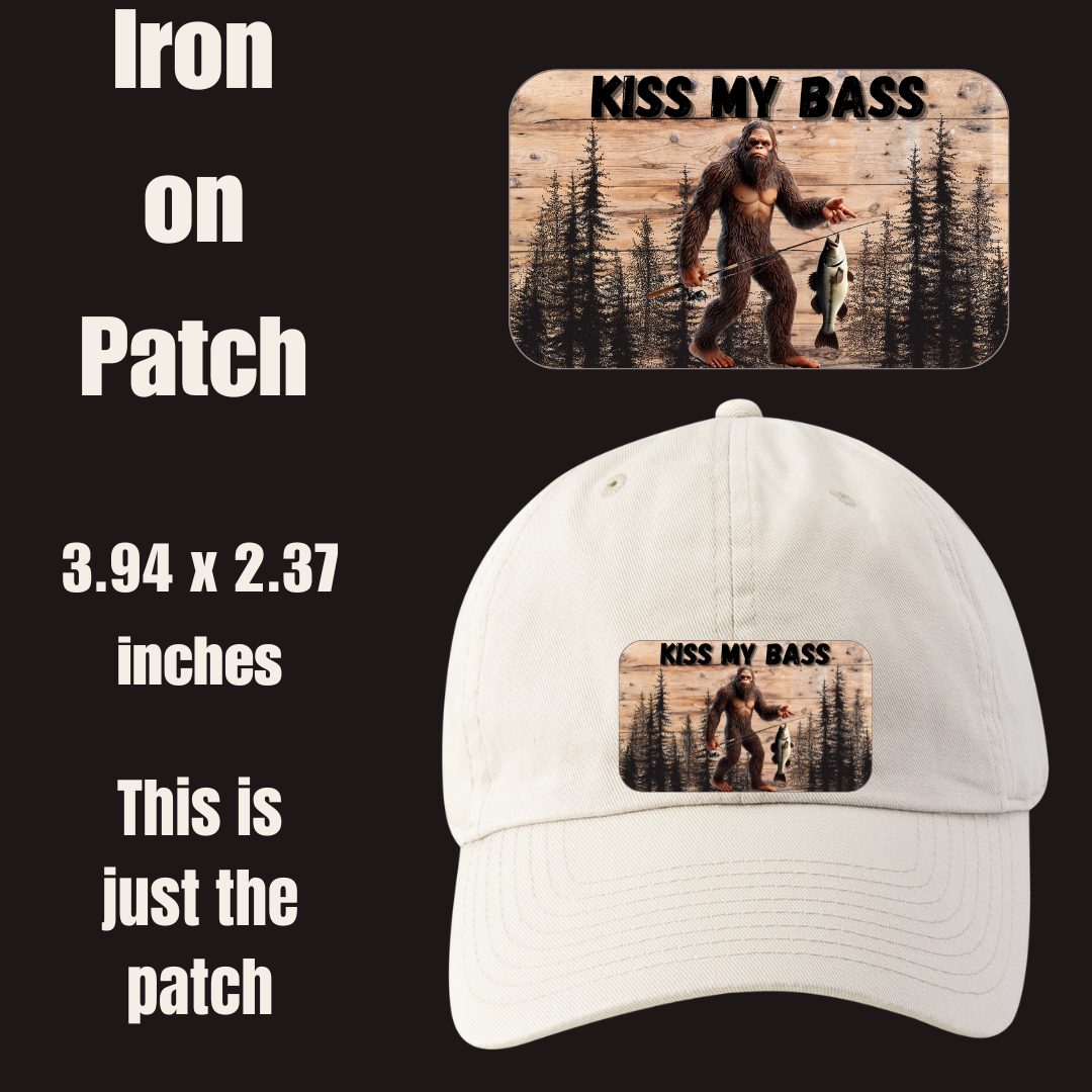 Kiss My Bass Iron-On Patch Collection – Bigfoot Edition