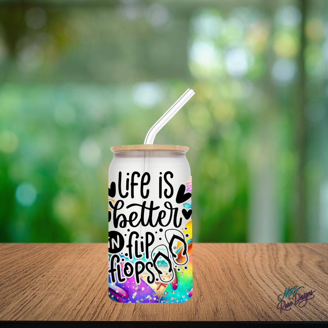 Suns Out, Sips Out 16 oz Glass Tumbler