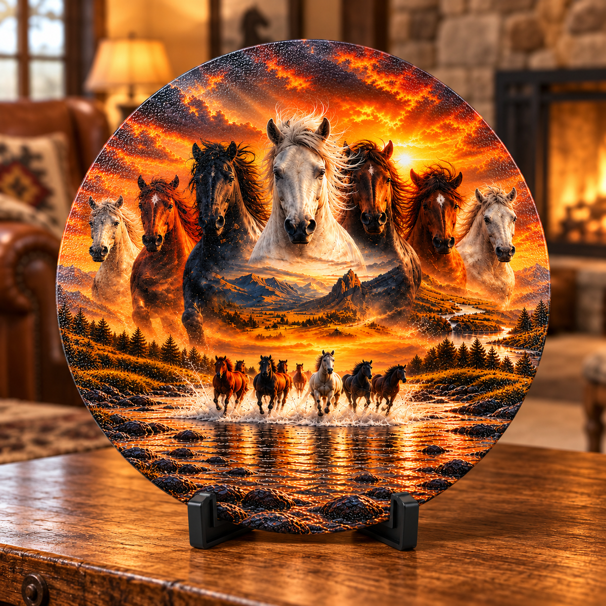 Wild & Free 11.8-inch Round Glass Cutting Board