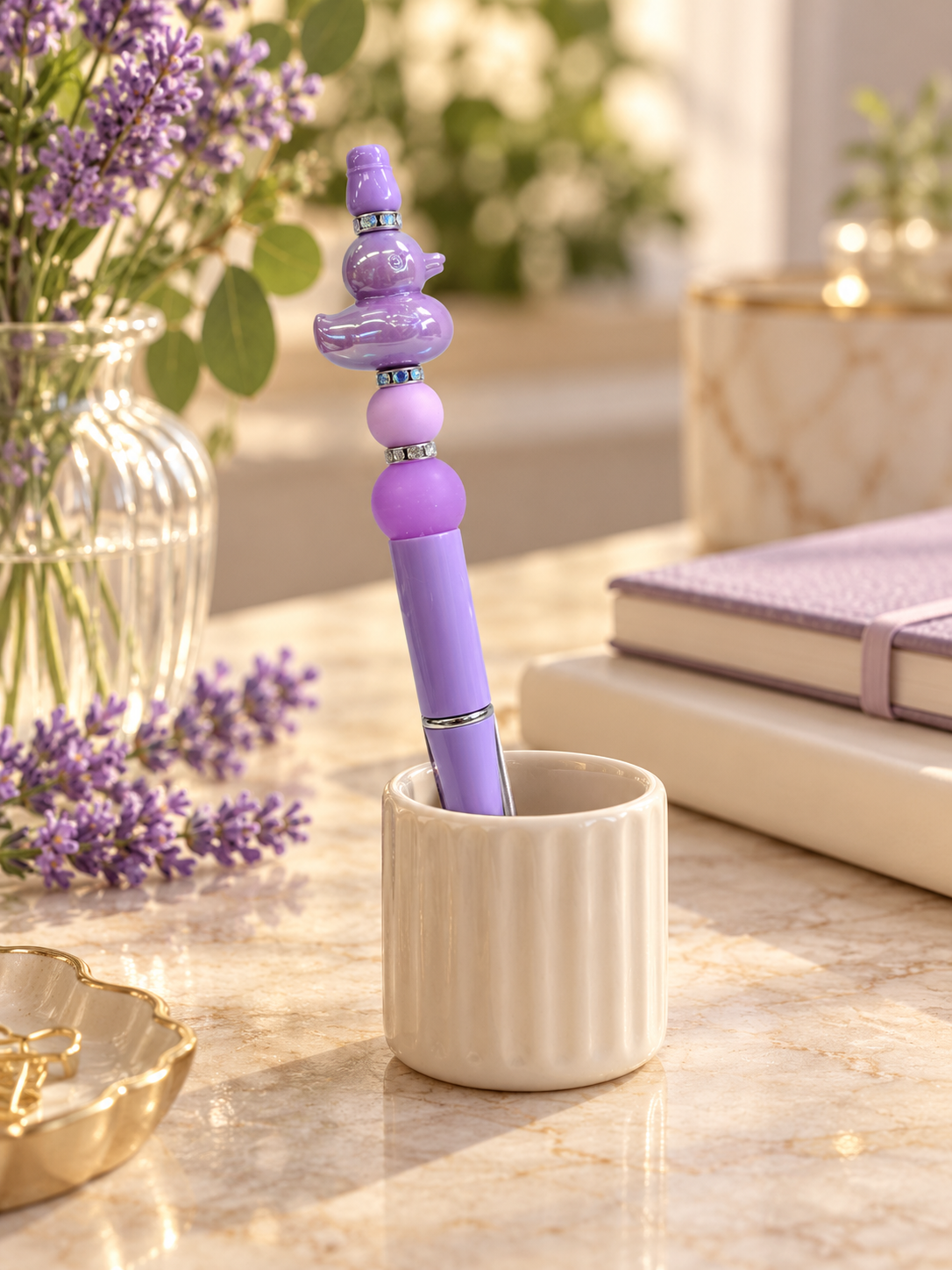 Lavender Duck Beaded Pen - A Little Quack, A Lot of Charm