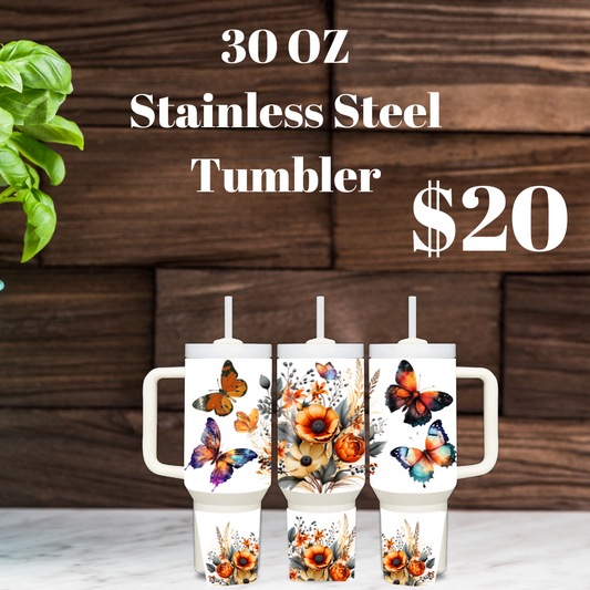 Autumn Bloom 30oz Stainless Steel Tumbler