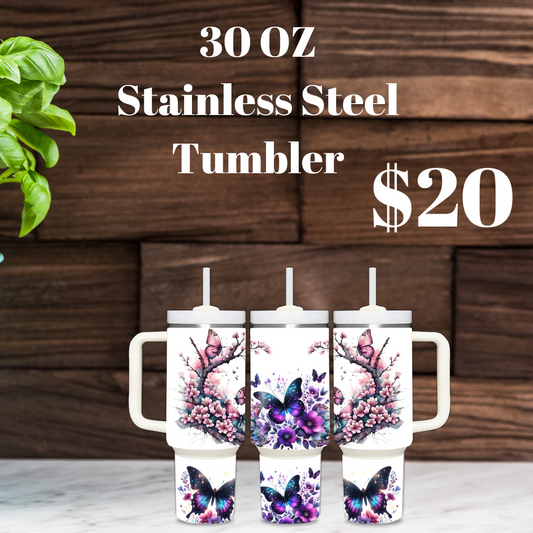 Mystical Butterfly 30oz Stainless Steel Tumbler