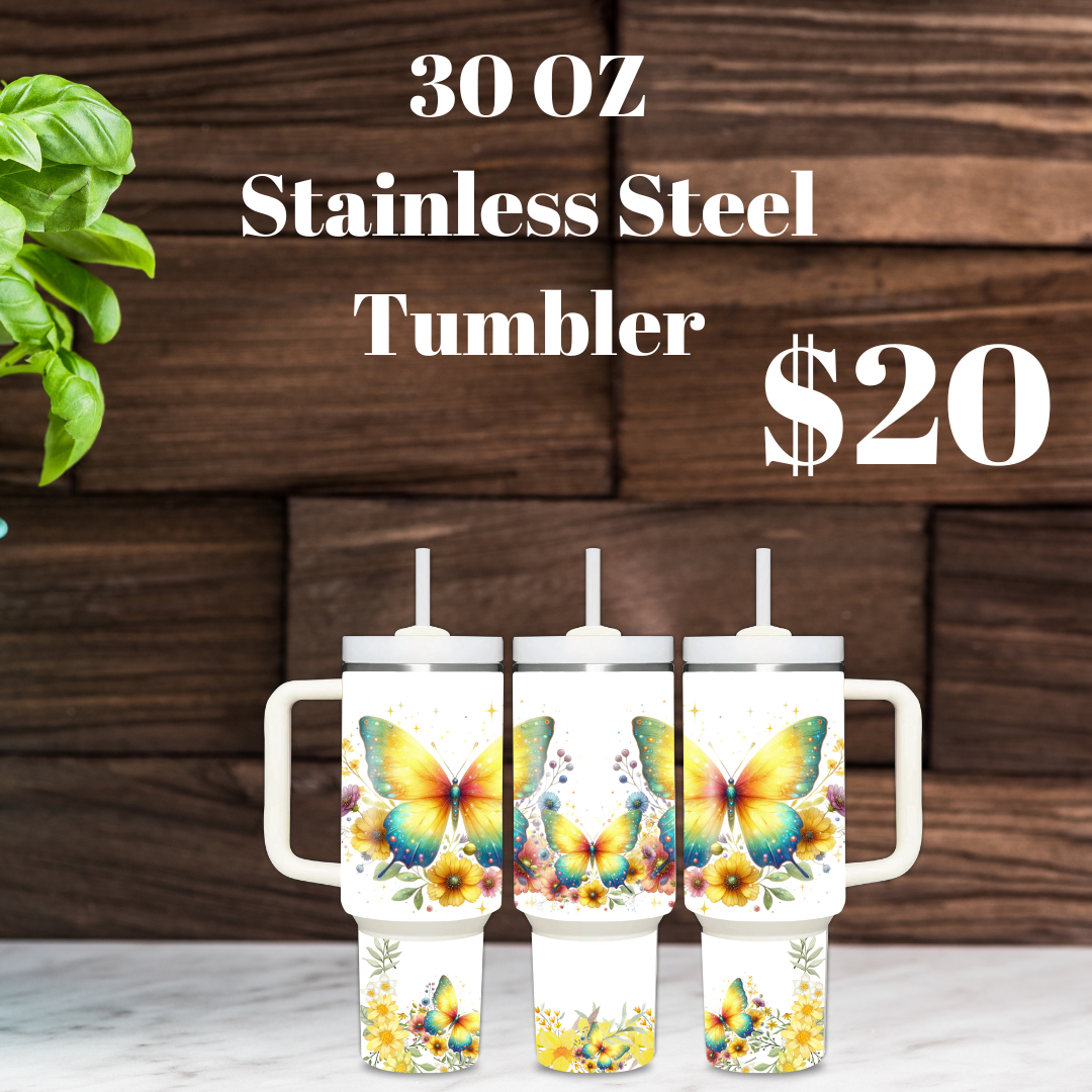 Radiant Butterfly 30oz Stainless Steel Tumbler