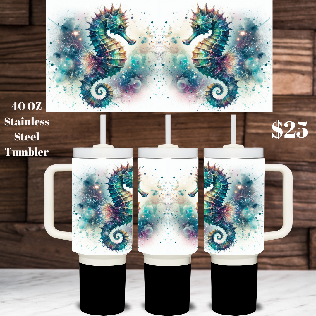 Galactic Seahorse Voyage Tumblers