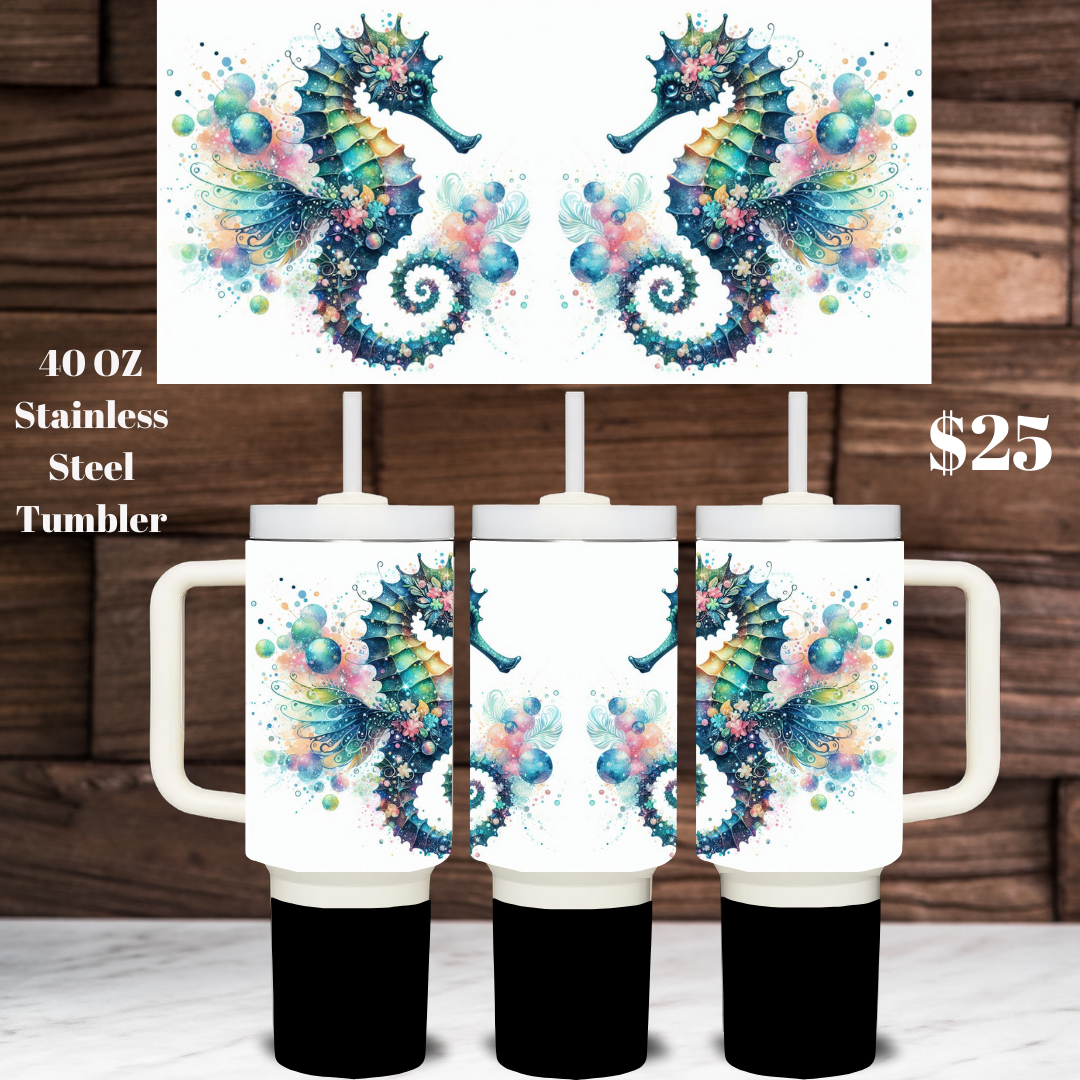 Galactic Seahorse Voyage Tumblers