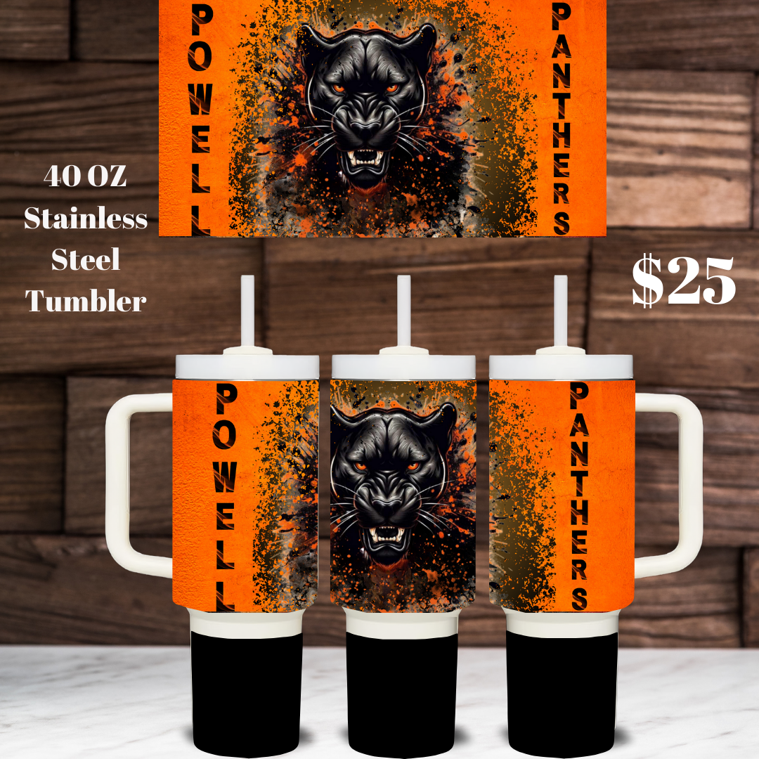 Powell Panthers Ferocity Series 40oz Stainless Steel Tumbler