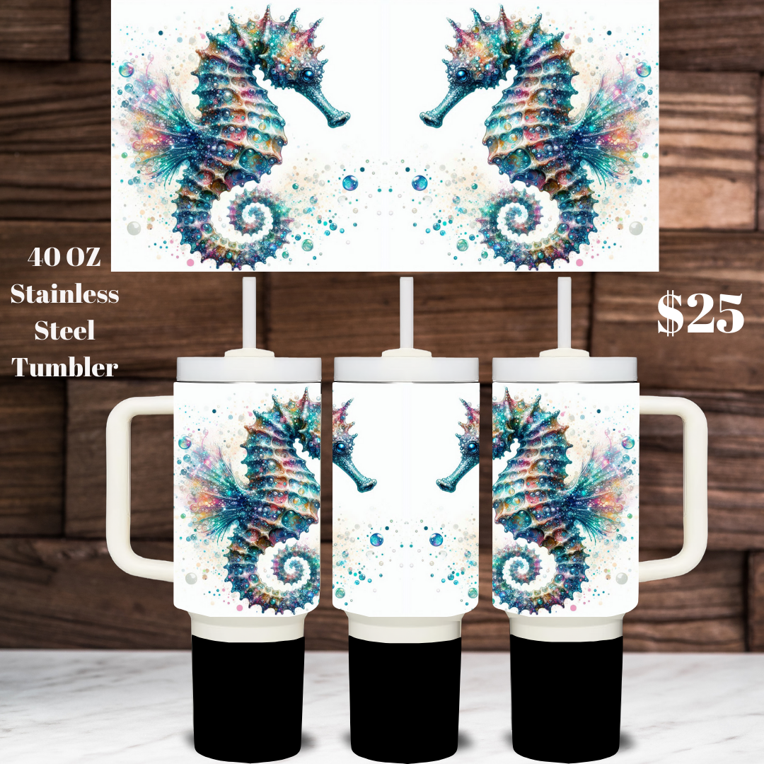 Galactic Seahorse Voyage Tumblers