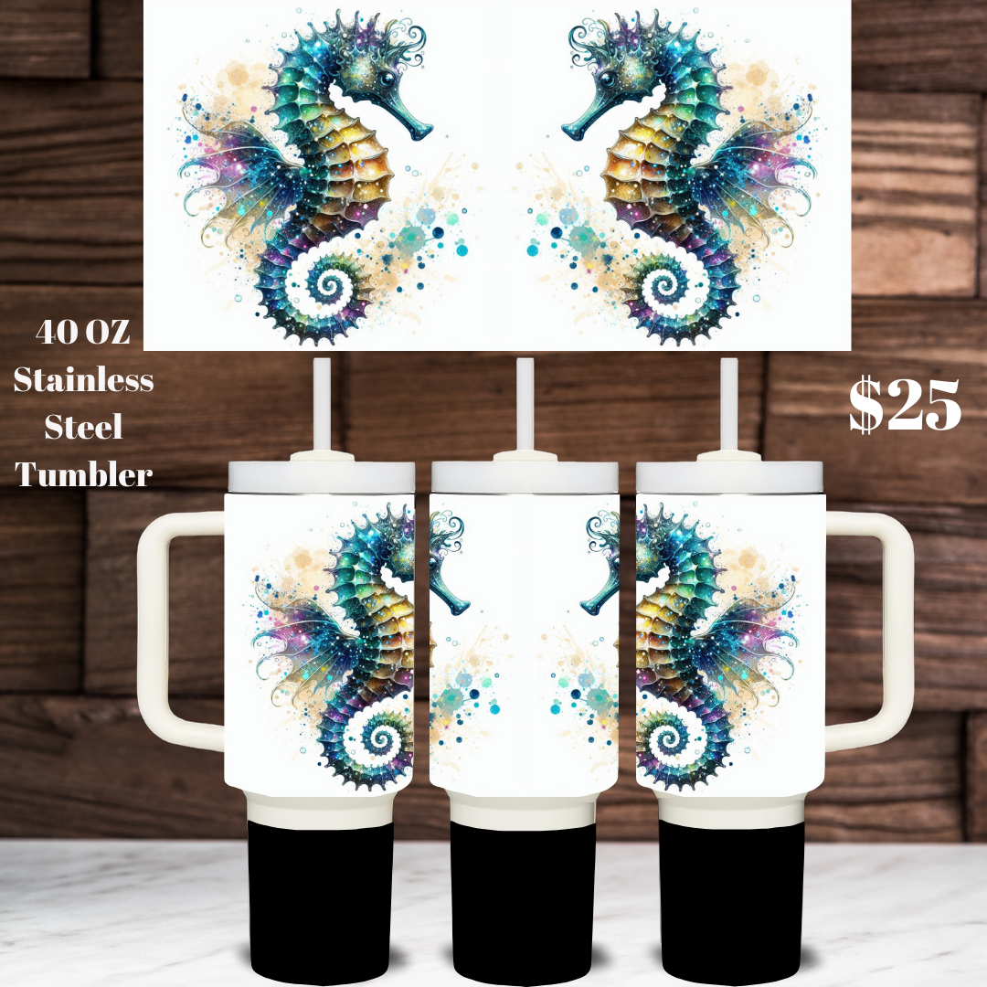 Galactic Seahorse Voyage Tumblers