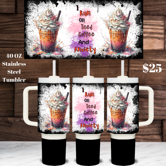 Iced Coffee & Whirls of Whimsy Tumbler