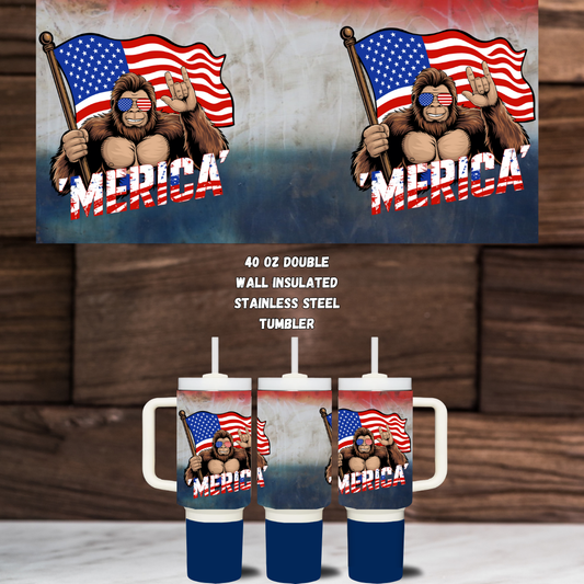 Bigfoot ‘Merica' Patriotic Stainless Steel Tumbler Collection 🇺🇸🦍