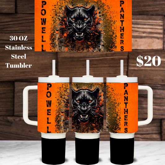 Powell Panthers Roar 30oz Stainless Steel Tumbler