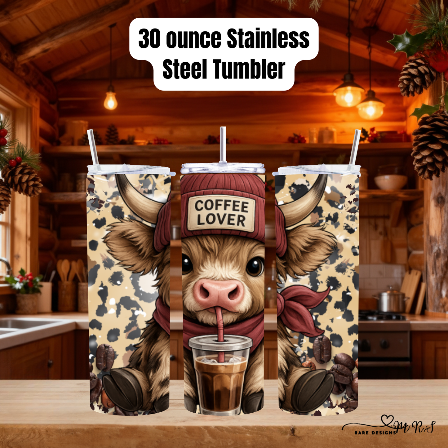 Highland Cow Coffee Lover 30oz Stainless Steel Tumblers